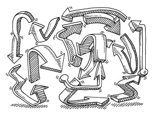 Arrows Circuitous Route Drawing