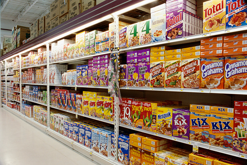 Cereal Aisle In Supermarket Picture Id532451830