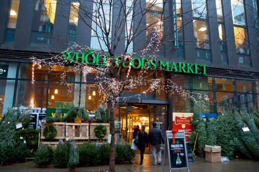 Whole Foods Market Store Entrance Xmas Decorated New York City Picture Id459252543
