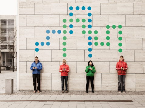 Group Of Young People Connected With Dots Picture Id145566056