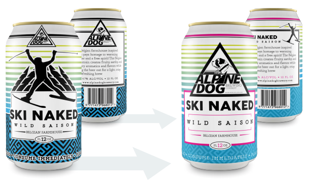 Alpine Dog Brewing Co. Label developed using marketing research