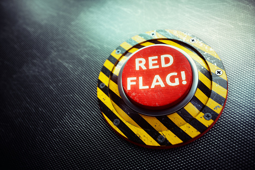 Button that reads, RED FLAG!