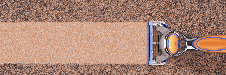 Modern Shaving Concept Mens Razor 3D Render On Skin Background 