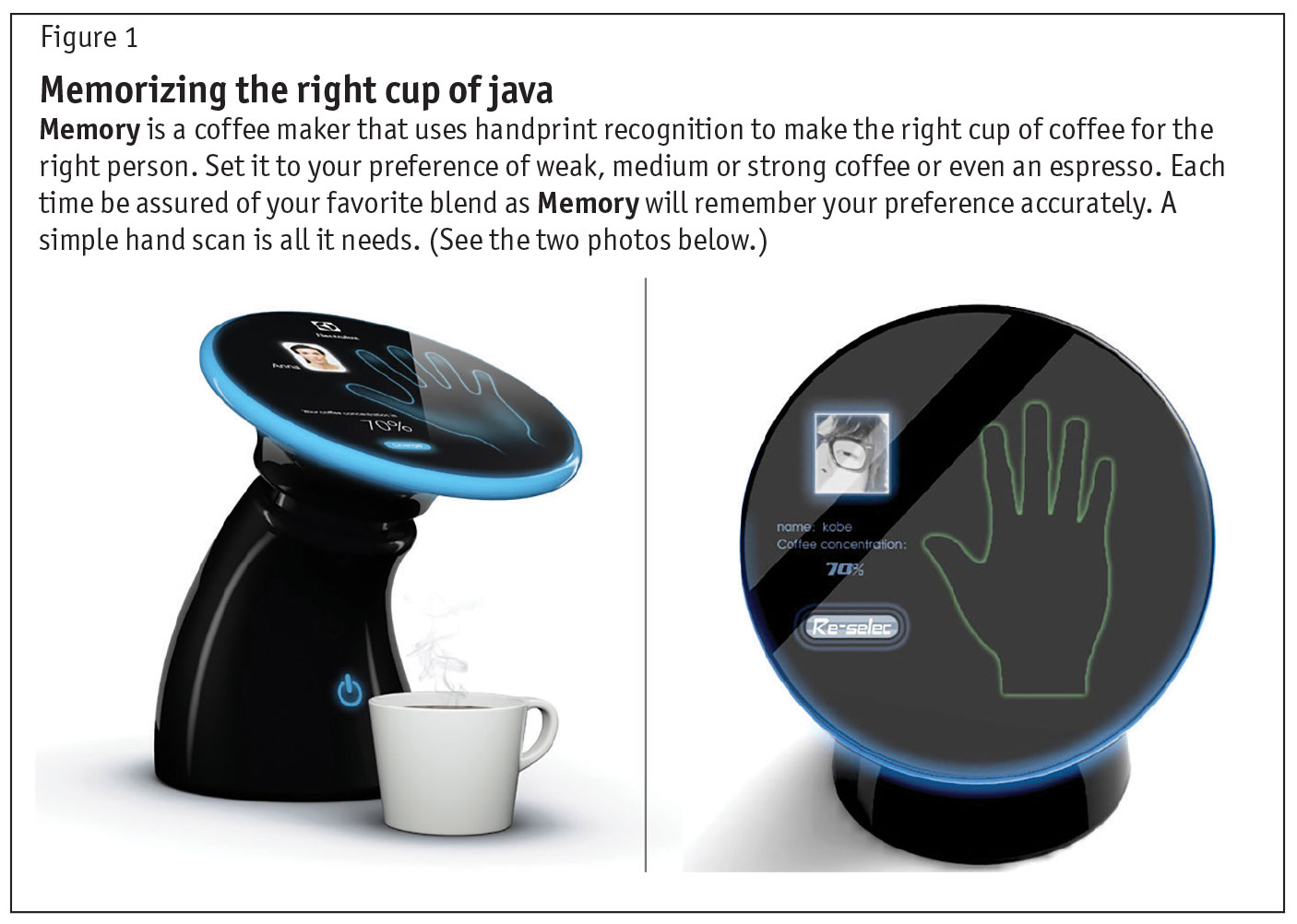 Figure 1 Memorizing the right cup of java
