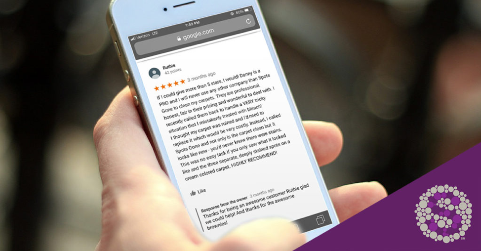 Google review for Spots Gone