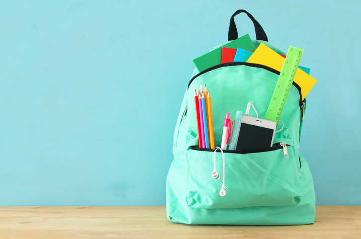 School Supplies In Backpack