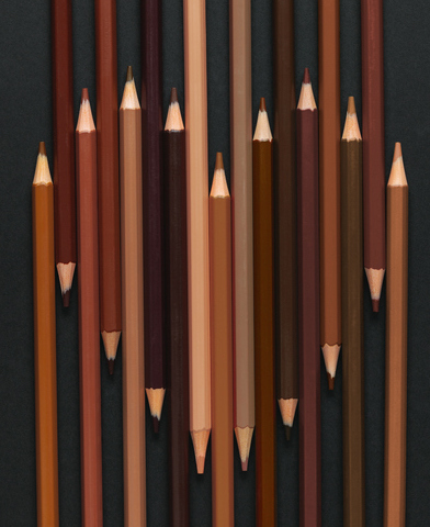 Heart Shape From Pencils Of Various Skin Colors