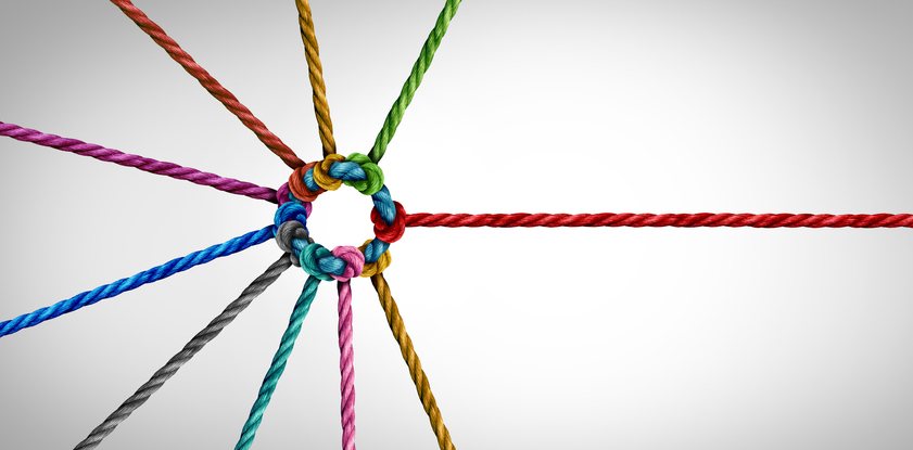 A Business Metaphor For Partnership As Diverse Ropes Connected Together As A Network 