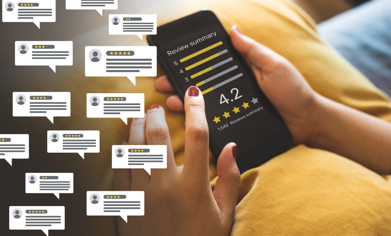 Consumer Reviews With Bubble People Review Comments And Smartphone