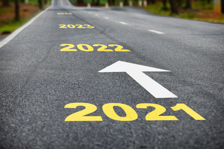 Number Of 2021 To 2024 On Asphalt Road Surface