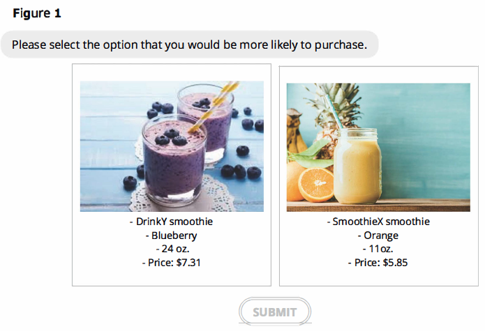 Figure 1 Select the option that you would be most likely to purchase