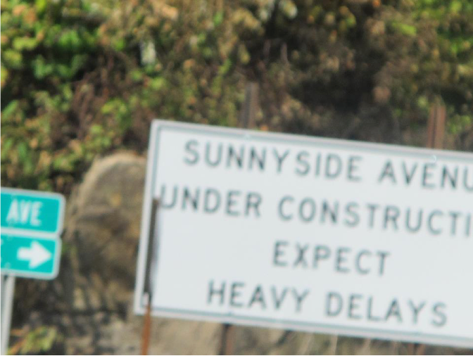 Sunnyside avenue under construction expect heavy delays - sign