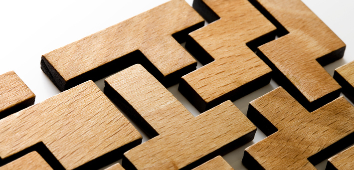Wooden puzzle blocks representing segmentation
