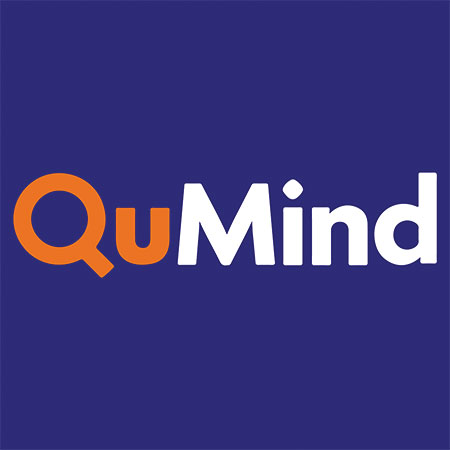 Qumind Logo Orange White On Blue
