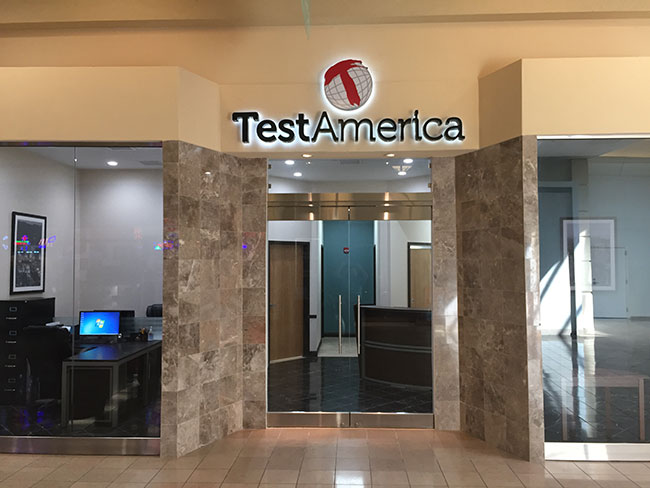 Store front view of TestAmerica.