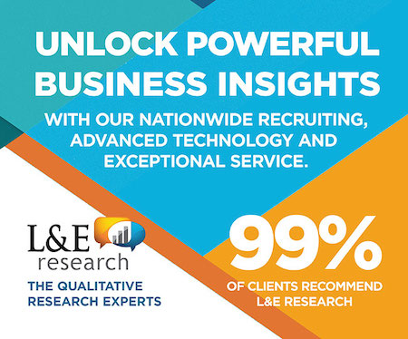 L&E research image showing 99% client recomendation. 