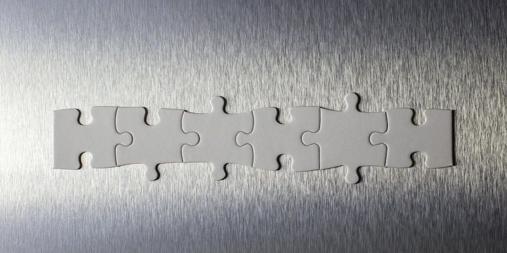 Six Pieces Fit Together Perfectly To Form A Working Team