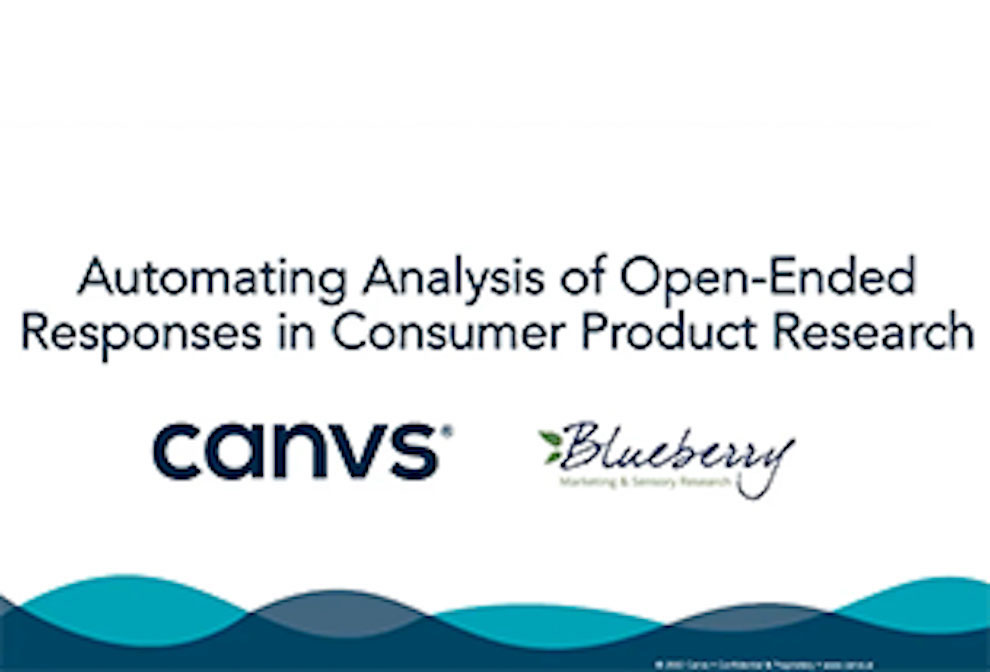 Canvs and Blueberry's opening slide from their March webinar on a need for product testing.