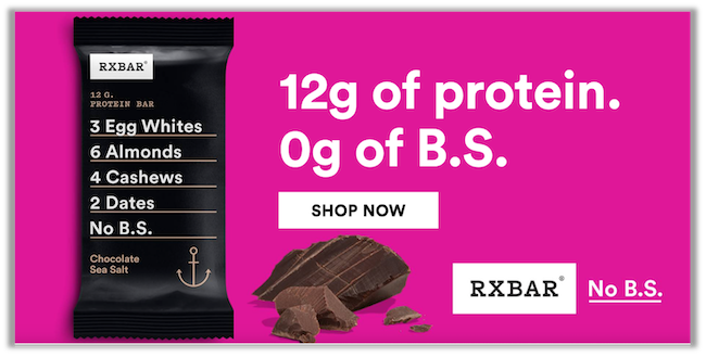 RX Bar 12g of protein. No B.S.