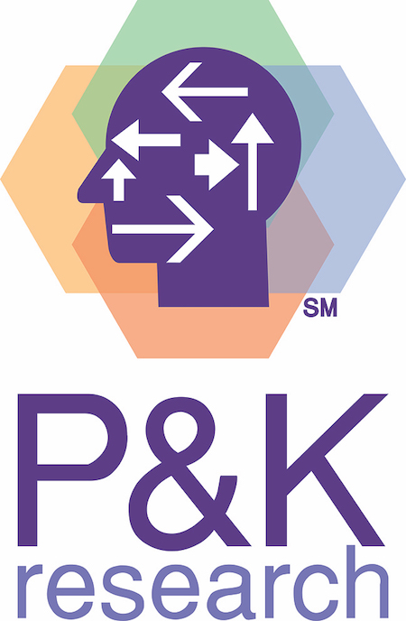 P&K Research logo.