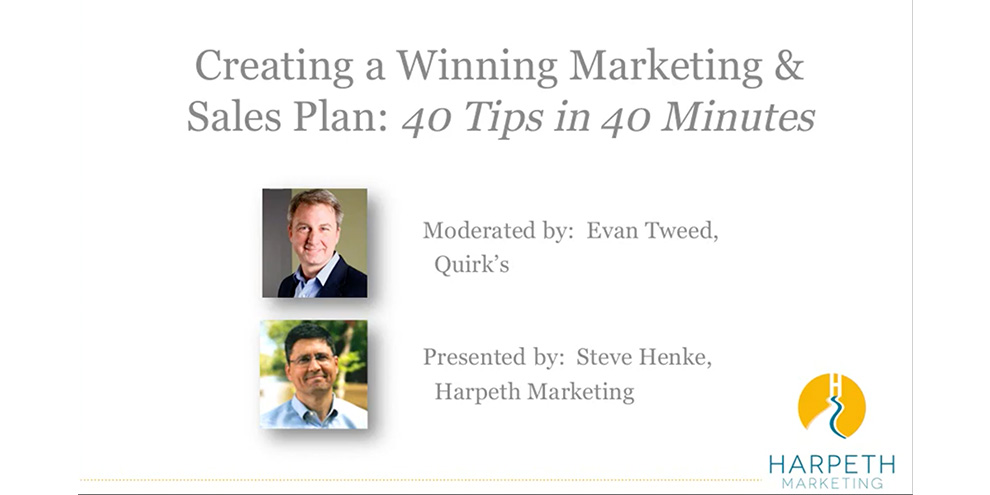 Harpeth Marketing 2012 Webinar Title Slide Whit Backgound Headshot Name Company Logo