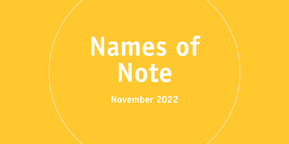 Names Of Note November 2022