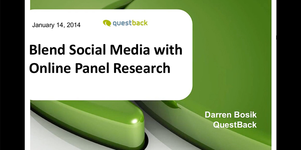 Questback Webinar Title Slide Social Media Blending Online Panel Research