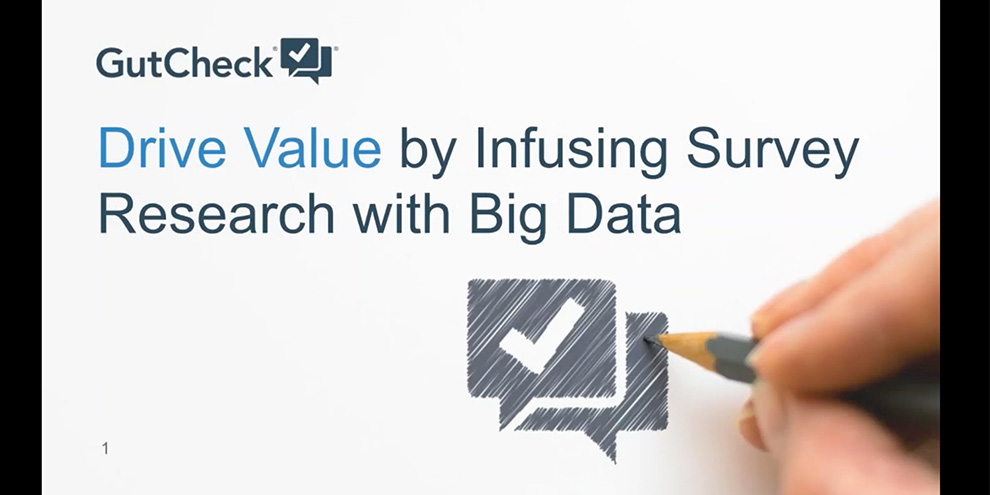 Gutcheck Webinar Title Slide Driving Value Mixing Survey Research Big Data