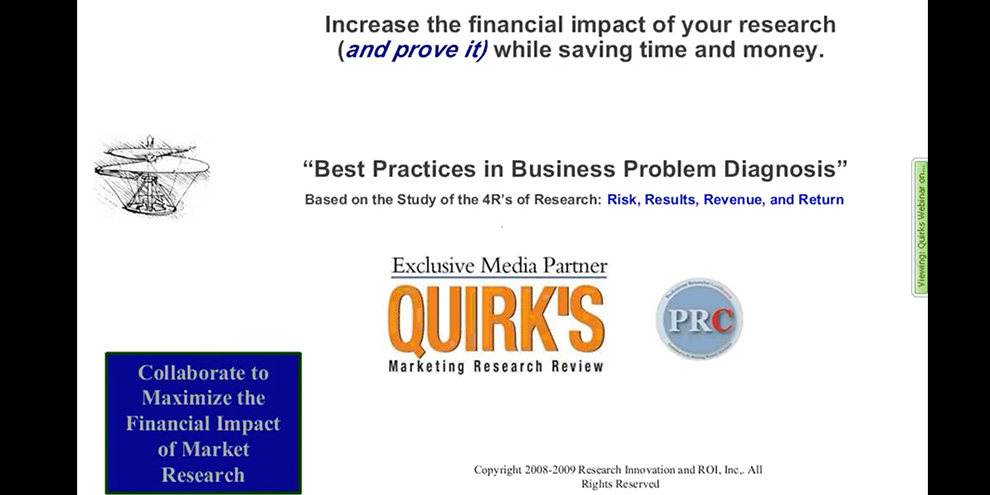 Research Innovation Roi Inc Webinar Title Slide Research Business Solutions