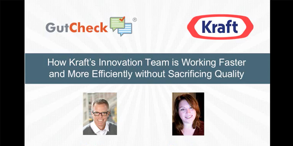 Gutcheck Kraft Webinar Title Slide Innovation Team Faster Efficiently Quality