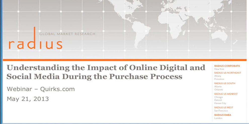 Radius Global Market Research Impact Online Digital Social Media During Purchase Process
