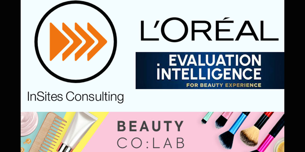 Loreal Insights Consulting Logos Light Blue Background Bottom Part Pink With Project Name
