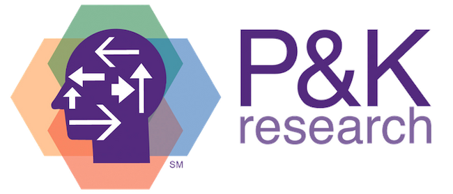 P&K Research logo.