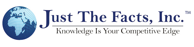 Just The Facts Inc. Knowledge is your competitive edge logo.