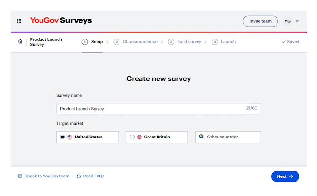 YouGov Surveys webpage.