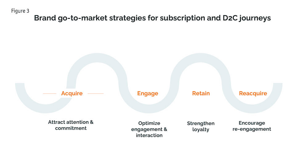 Figure 3: Brand go-to-market strategies for subscription and D2C journeys.