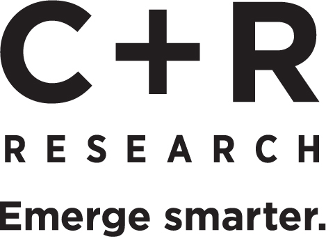 C+R Research, Emerge smarter logo.