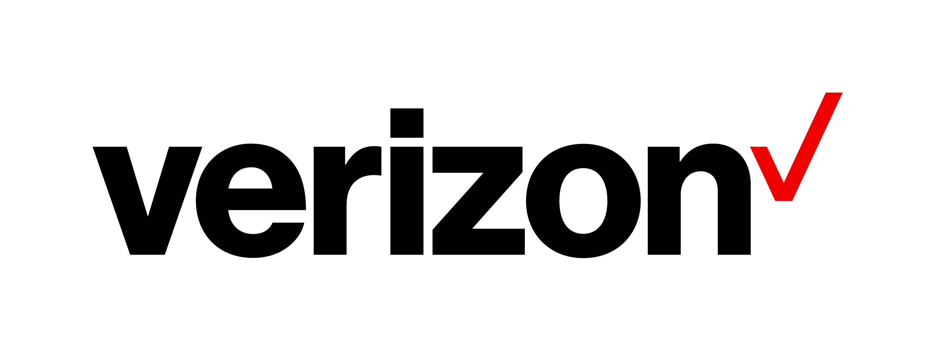 Verizon written in black text with a red check mark after it.