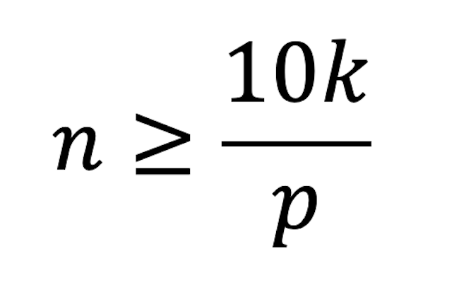 Sample size equation No. 1.