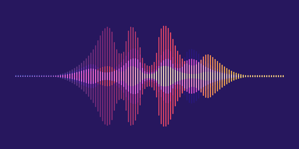 Digital audio sound waves. 