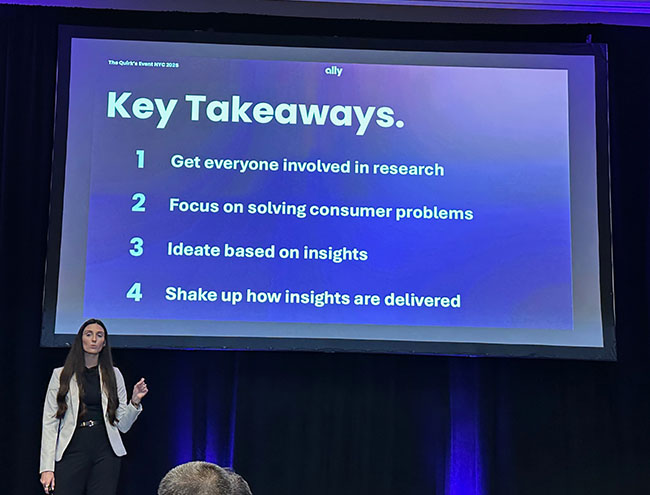 Image of the four key takeaways from the session with Ally at Quirk’s Event – New York 2025.