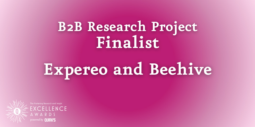 Quirks Awards 2025 B2B Research Project Finalist Expereo Beehive Consumer Insights Drive Decision Making