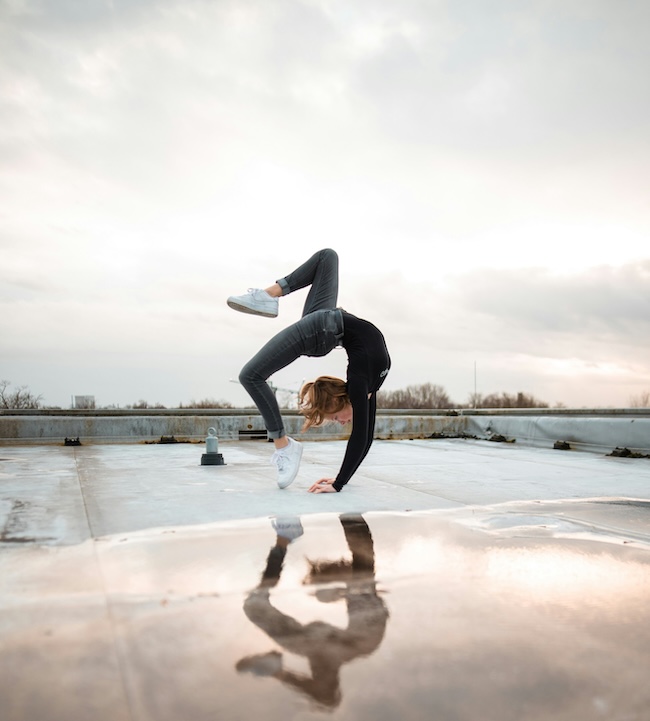 Woman doing a flip