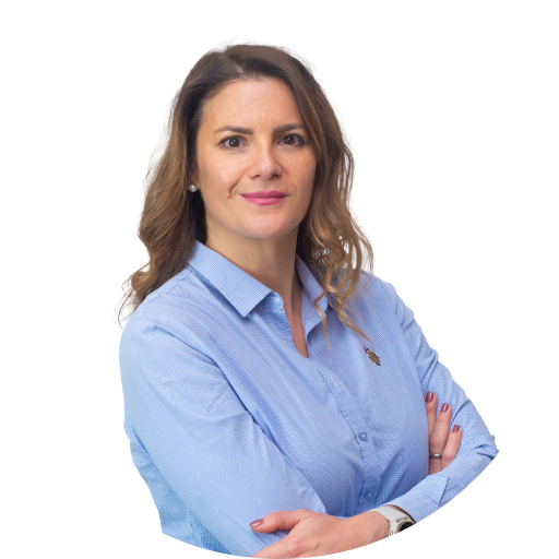 Marija Djordjevic’s circular headshot on a white background.
