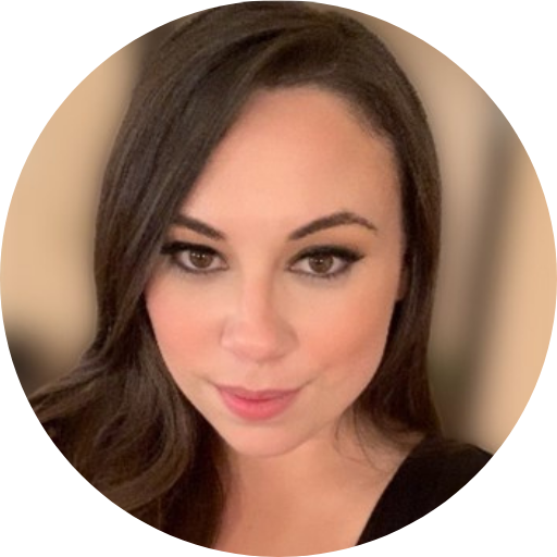 Dr. Lindsey Guzman’s circular headshot with a blurred background.